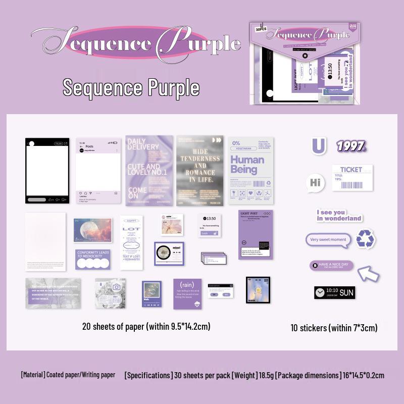 Yu Xian Color Archive Series: 30-Sheet Journal Collage Material Pack in 4 Styles