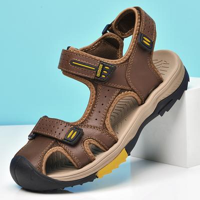 Male Sandals Summer Leather Fashion Beach Shoes Lightweight Breathable Comfortable Roman Shoes Sandals for Men Luxury