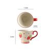 Ceramic Strawberry Cup Large Capacity Breakfast Milk Mug Creative Fruit Pattern Dessert Cup Afternoon Tea Flower Tea Coffee Mug