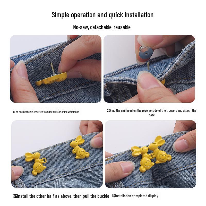 Detachable No-Sew Waist Cinching Buckles: Adjustable from Large To Small
