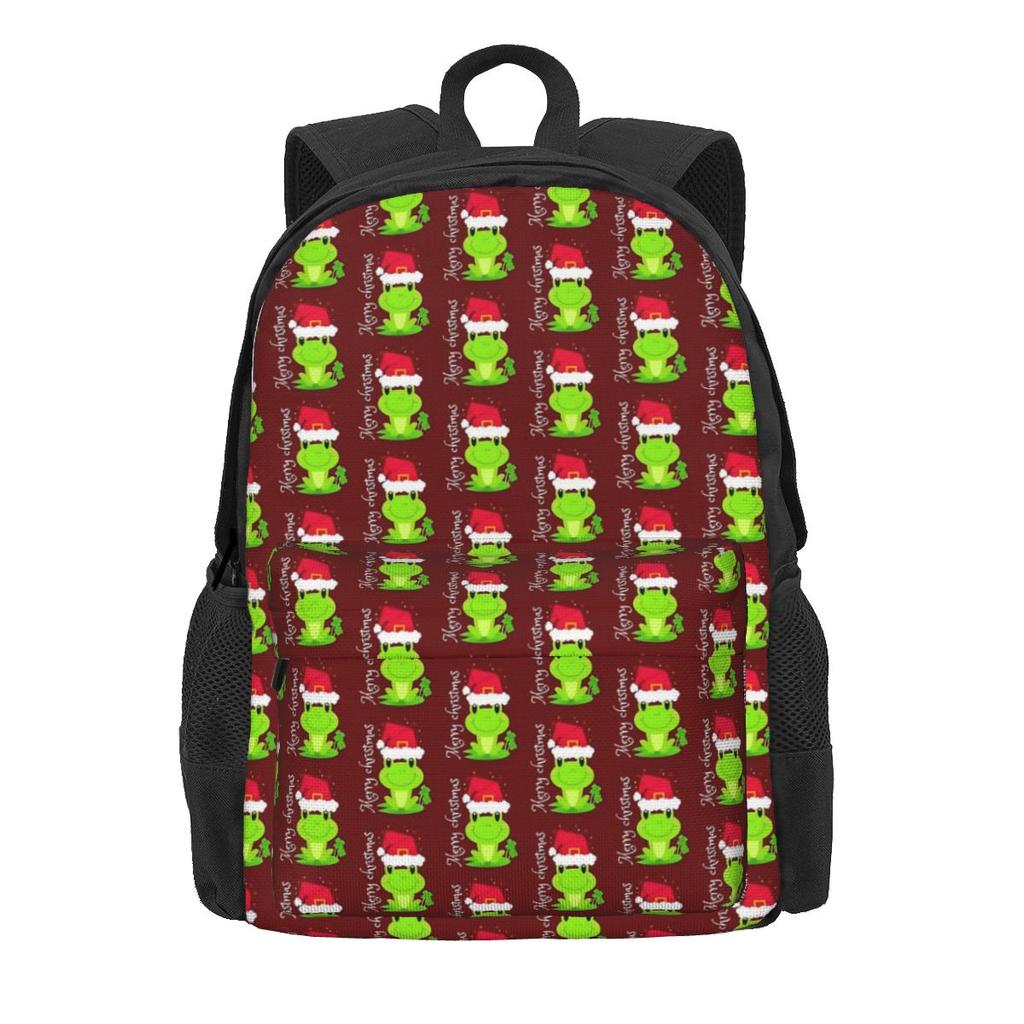 Süßer Frosch-Print Rucksack Bunte Tier Wanderrucksäcke Mädchen Design Print High School Taschen Ästhetischer Rucksack