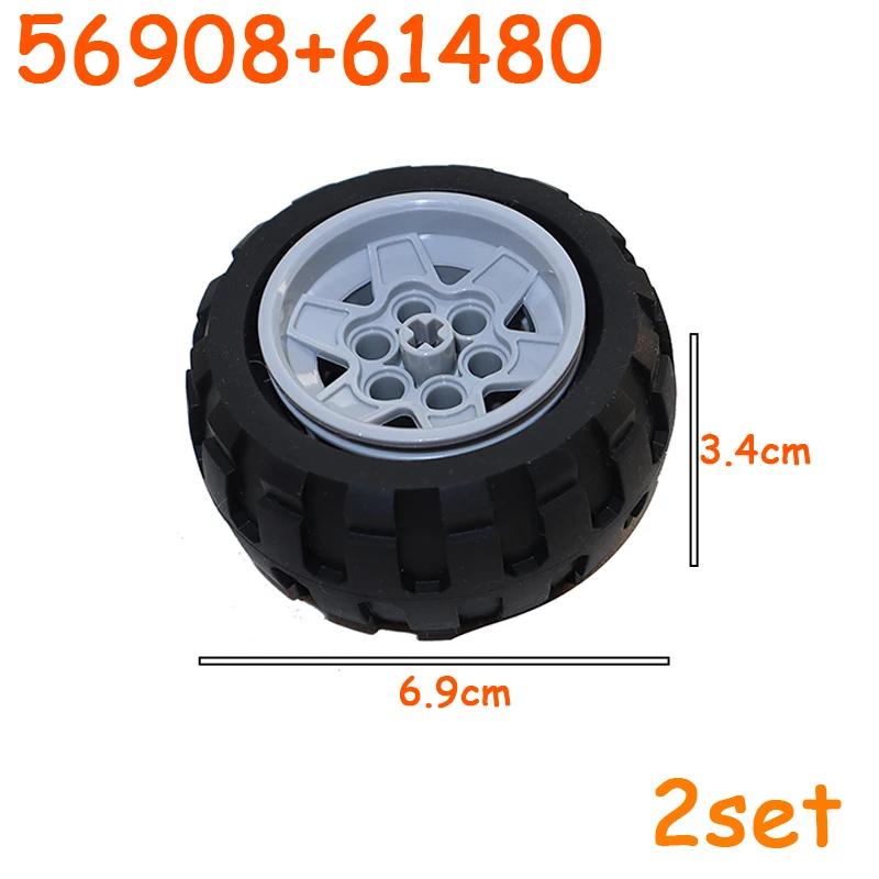 Technical Tire Wheel Car Truck Wheels Hub Bricks MOC Motorcycle Tyre & Rim Building Blocks 56145 44309 86652 3 15038 23798