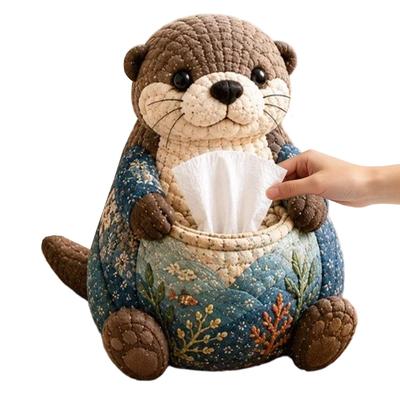 Tissue Cover Box DIY Kit Handmade Quilting Animal Design Quilted Napkin Holder for Women Men Beginner Night Stands Bathrooms