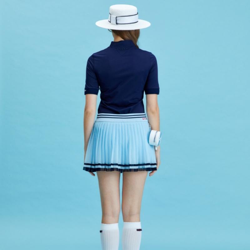 ONOFF Women S DarT VariaTion Collar T ShirT Of9303la Navy