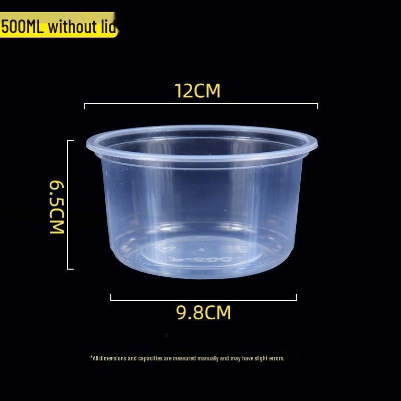 Round High-Grade Takeout Bowl for Ice Jelly, Taro Balls, Grass Jelly, Sago, and Fruit Salad.