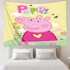 Custom Name Peppa Pig Print Tapestry, Backdrop, Easy Setup, Ideal for Bedroom, Office & Living Room, with Aesthetic Wall Hanging Decor.