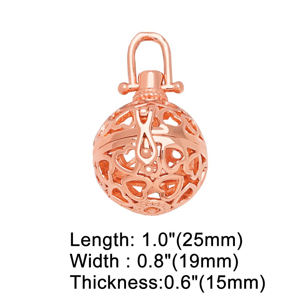 

OCESRIO Retro Hollow Heart Harmony Ball Necklace Pendant for Pregnancy Women Copper Gold Plated Wishing Ball Jewelry pdtb407 рожевий колір золота