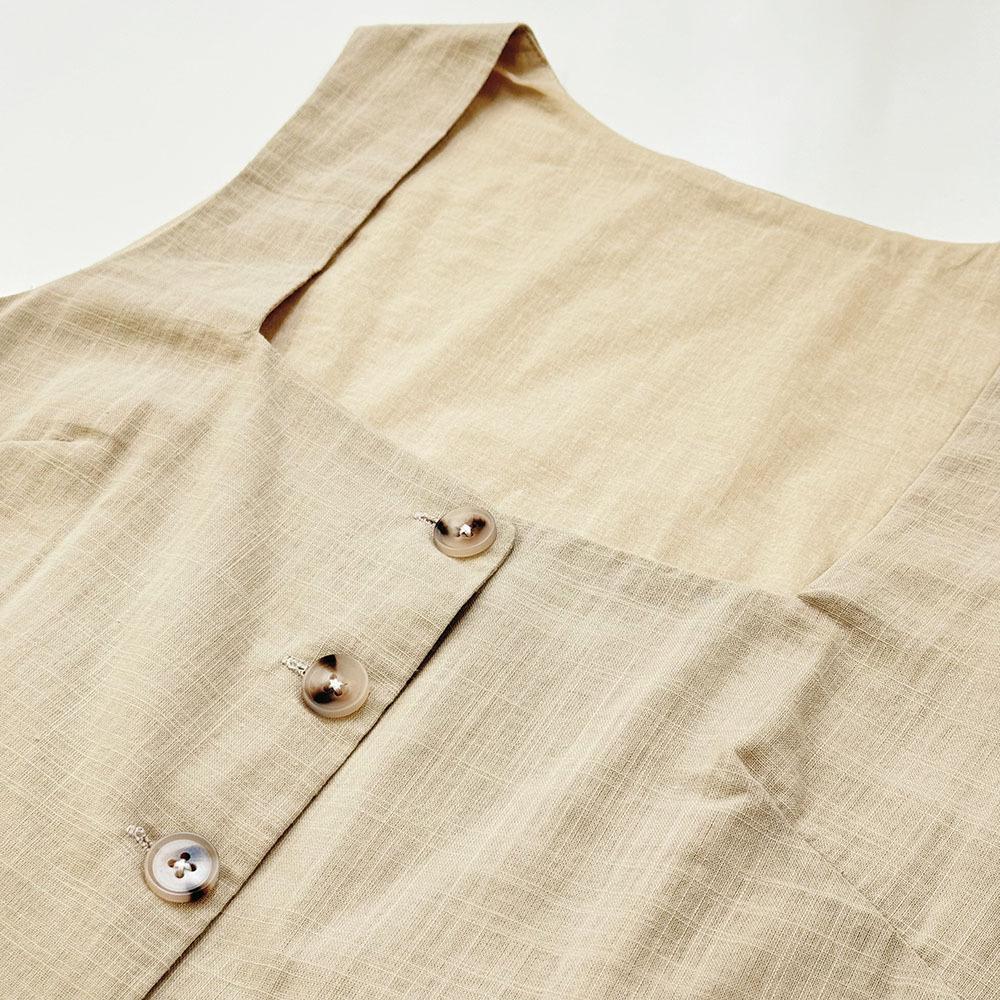 High-end New Style Vest Set All Cotton Square Neck Sleeveless Vest Top Long Pants Two-piece Set Women's Clothing