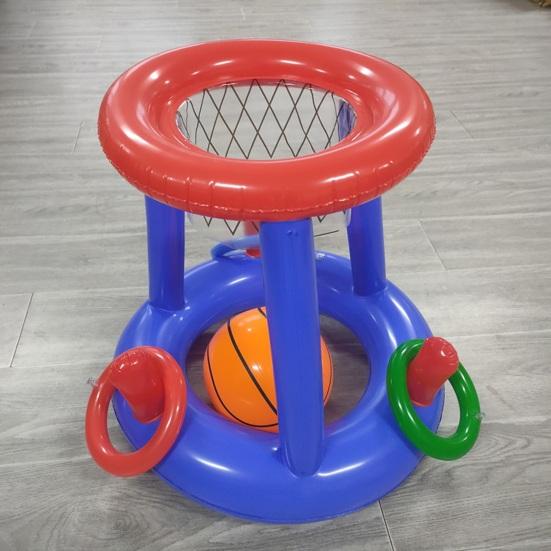 1 Set Inflatable Pool Floats Toy Set Floating Basketball Hoop Inflatable Cross Ring Toss Pool Toys Kids Adults Swimming Pool Water Game