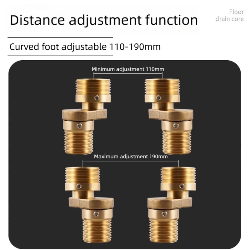 2Pcs Copper Angled Curved Foot Replacement Thickened Angle Adjustment Shower Faucet Adapter Home Bathroom Hardware