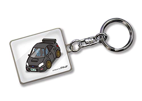 MKJP Custom Keychain Subaru Impreza WRX STI GDB Mid-term Base: White Car Color: Black