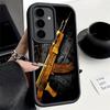 Phone Case for Samsung Galaxy S26 S25 Ultra S24 FE Gold Gun Bullets AK47 Handgun Shell S23 Plus S22 + S21 S20 5G Soft Silicone F