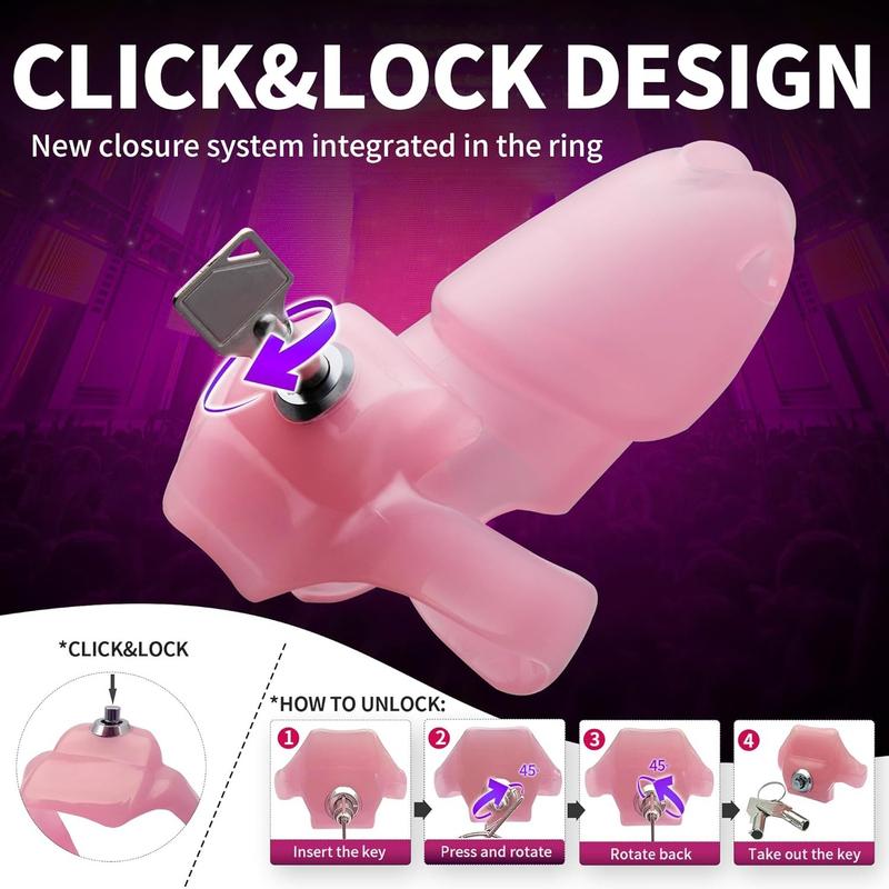 High-quality HT V5 Chastity Cage Male Click Lock Penis Ring Device/Belt Chastity Inescapable Extreme Sex Toys for Men Gay 18+