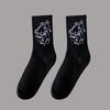 Grimace Large Size Women's Sports Socks Black and White Basketball Stockings Autumn and Winter Men's Medium Tube Socks