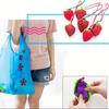 1pc Reusable Grocery Shopping Bag | Leak Proof, Square Shape, Foldable Tote With Cute Strawberry Design And Clutch Accessory