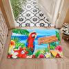 Tropical Paradise Doormat - Vibrant Parrot and Floral Design for Home Entrance, Perfect for Adding a Touch of Exotic Beauty
