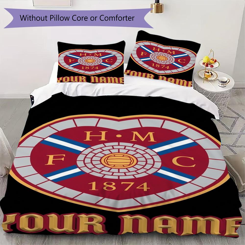 Custom Name Heart of Midlothian Pattern Bedding uilt Set uilt Cover Pillowcase Home Decoration Birthday Gift (1*duvet cover+2*pillowcase without core)