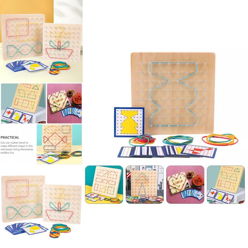 Creative Montessori Educational Wooden Peg Board For Cognitive Geometry And Color Recognition