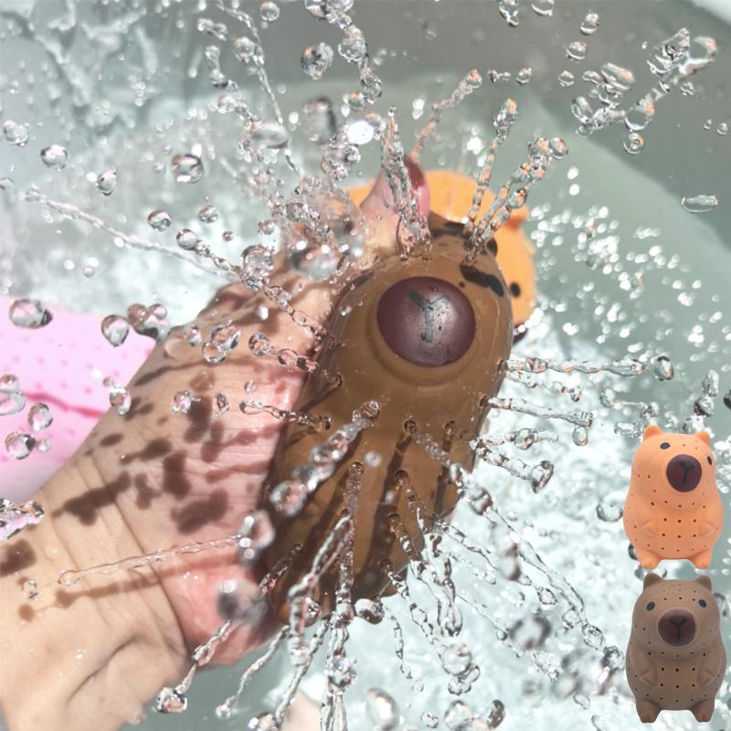 Baby Badespielzeug Schwamm Wasserabsorbierendes Capybara Quetschspielzeug Stressabbau Spielzeug Sommer Schwimmspiel Wasserspielzeug Für Kinder Badespielzeug