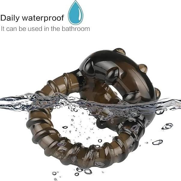 Erotic Men's Delay Ring with Inlaid Beads - Soft Foreskin Retraction Trainer