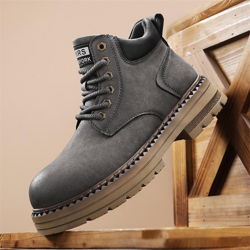 Herren Stiefeletten Echtes Leder Kurze Stiefel Retro Tooling Stiefel Freizeitschuhe