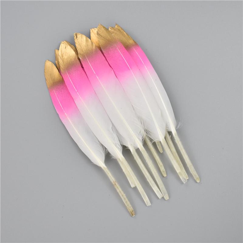 10-15cm/4-6inch Golden Powder Dipped Duck Feathers for Crafts Natural Feather Handicraft Accessories Diy Decoration