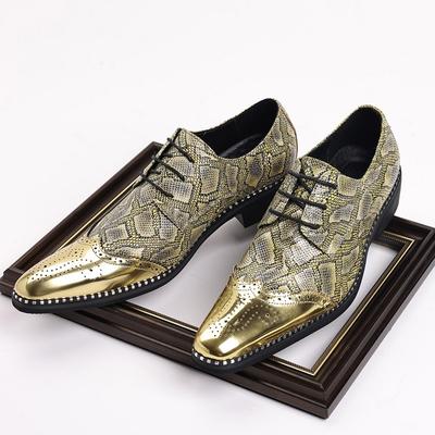 Trend New Men's Designer Leopard Pattern Wedding Oxford Brogues Shoes Gentleman Flats Dress Homecoming Footwear Zapatos Hombre