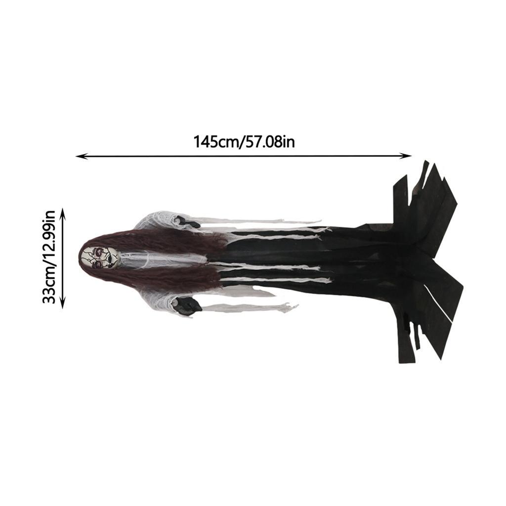 Life-Size Scary Talking Witch Animatronic Halloween Decoration Activated Eye Lights Moving Mouth