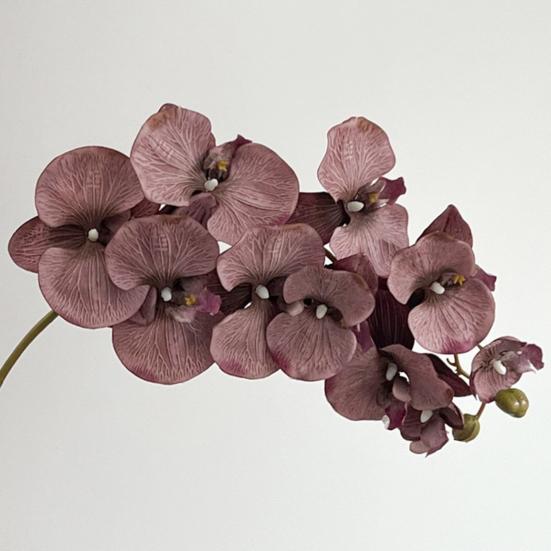 Konstgjorda Phalaenopsis-blommor 10-huvudiga stjälkar 3D-utskrift Realistiska konstgjorda orkidéer för vardagsrum, bröllopsfest, bordsdekoration