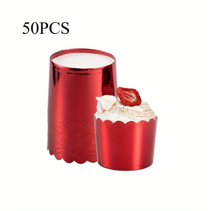 

50 Pieces Mini Cupcake Liners Greaseproof Baking Paper Cups for Dessert Tables Ideal for Christmas and Festive Decorations