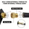 M22 15mm Female To M22 14mm Male Pressure Washer Coupler | Quick Fitting for Washer Gun Connection Hose Nozzle Car Wash