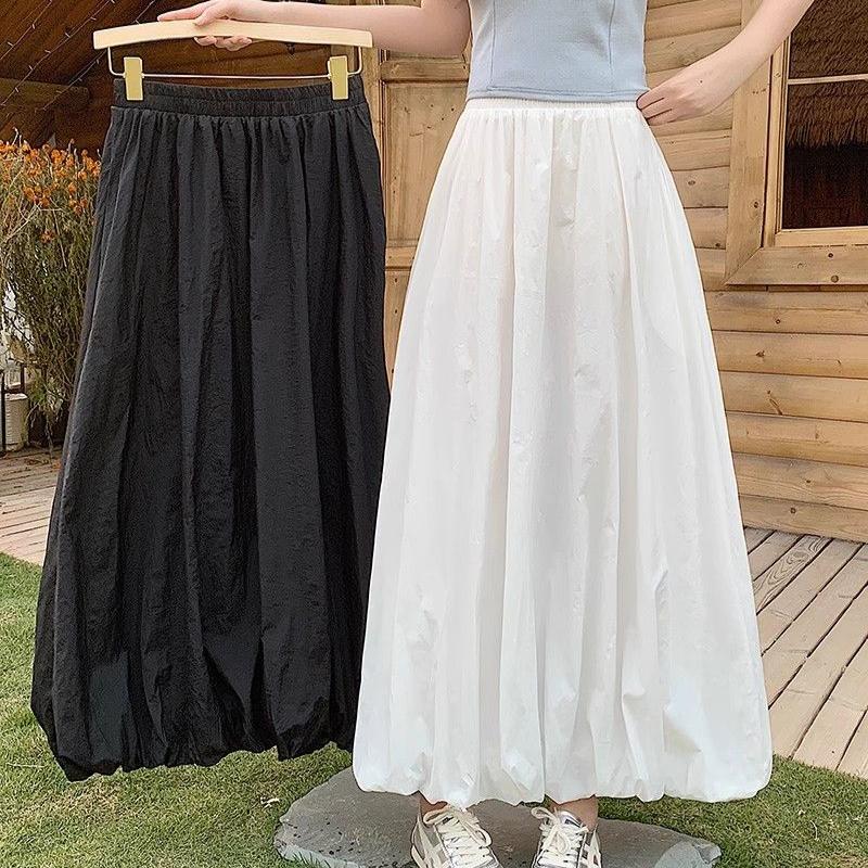Women's Designer Chiffon High-Waist A-Line Bloom Puffy Skirt - Korean Retro Style for Summer - Versatile Slim-Fit Elegant Look