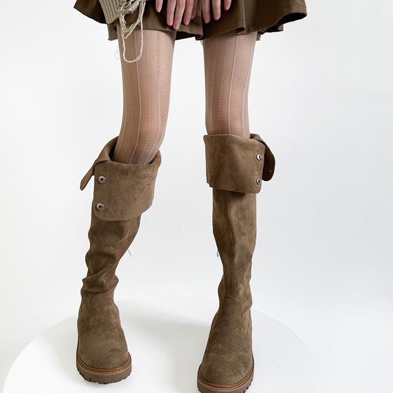 Vertical Stripe Lace Jacquard Fishnet Stockings 20D Slimming Anti-Run Mesh Pantyhose