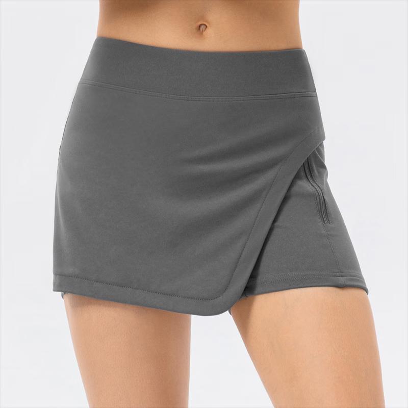 Women s 2-in-1 Faux Denim Yoga Skirt Leggings L