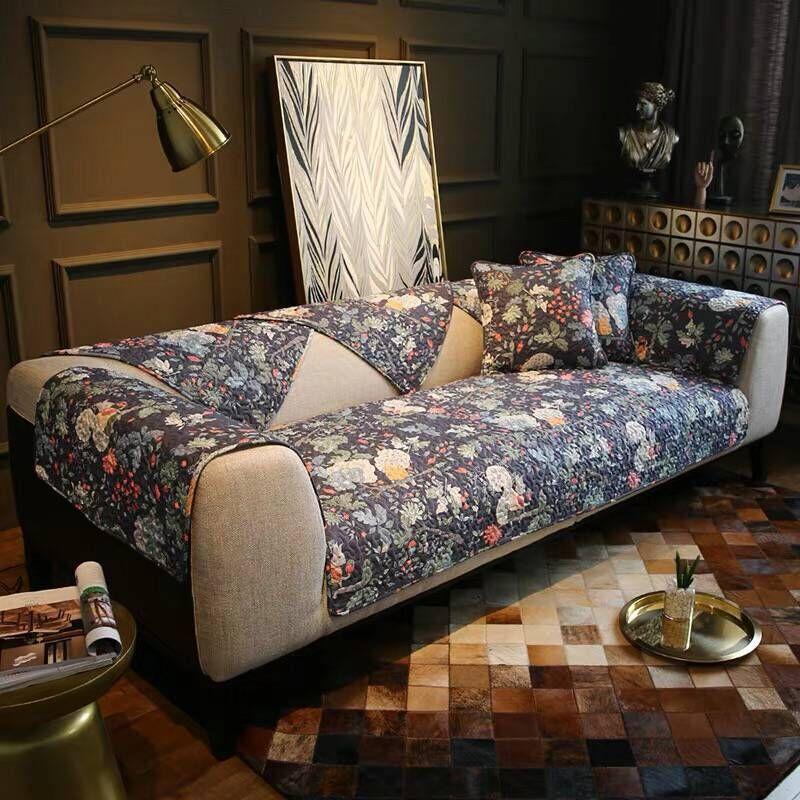 

Новый универсальный чехол для диванной подушки Four Seasons, нескользящая простая современная хлопковая ткань, универсальная подушка для сада и гостиной. 70*70