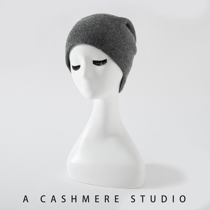 Autumn and Winter New Cashmere Knitted Hat Men's and Women's Solid Color Versatile Headgear Stacking Hat Thermal Hat