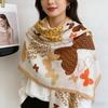 Korean Version Spring and Summer New Cotton and Linen Yarn Thin Silky Shawl Travel Sun Protection Beach Towel Women's Scarf Silk Scarf