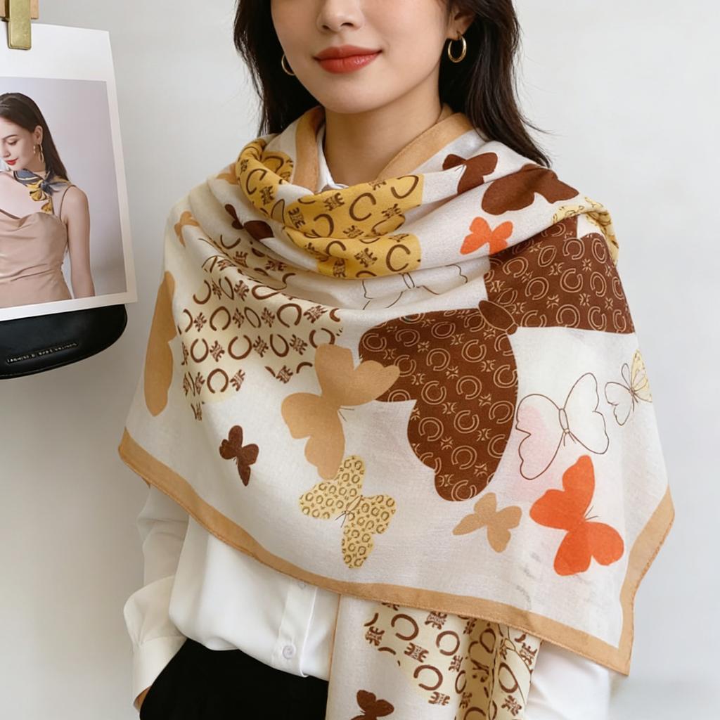 Korean Version Spring and Summer New Cotton and Linen Yarn Thin Silky Shawl Travel Sun Protection Beach Towel Women's Scarf Silk Scarf