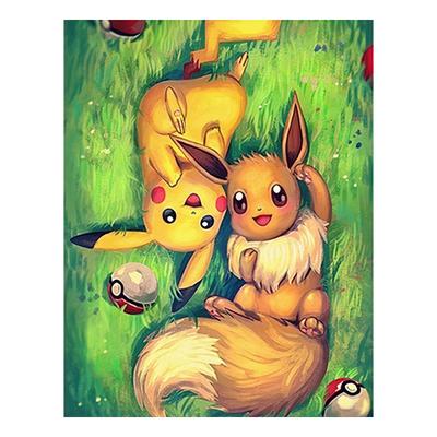 Painting By Numbers Pictures To Paint - Pokemon Pikachu, Eevee 40X50Cm