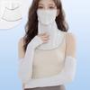 Ruffle Trim Face Cover for Women Sun Protections Half Face Mask with Neck Shielding for Outdoor Cycling Hiking Commuting