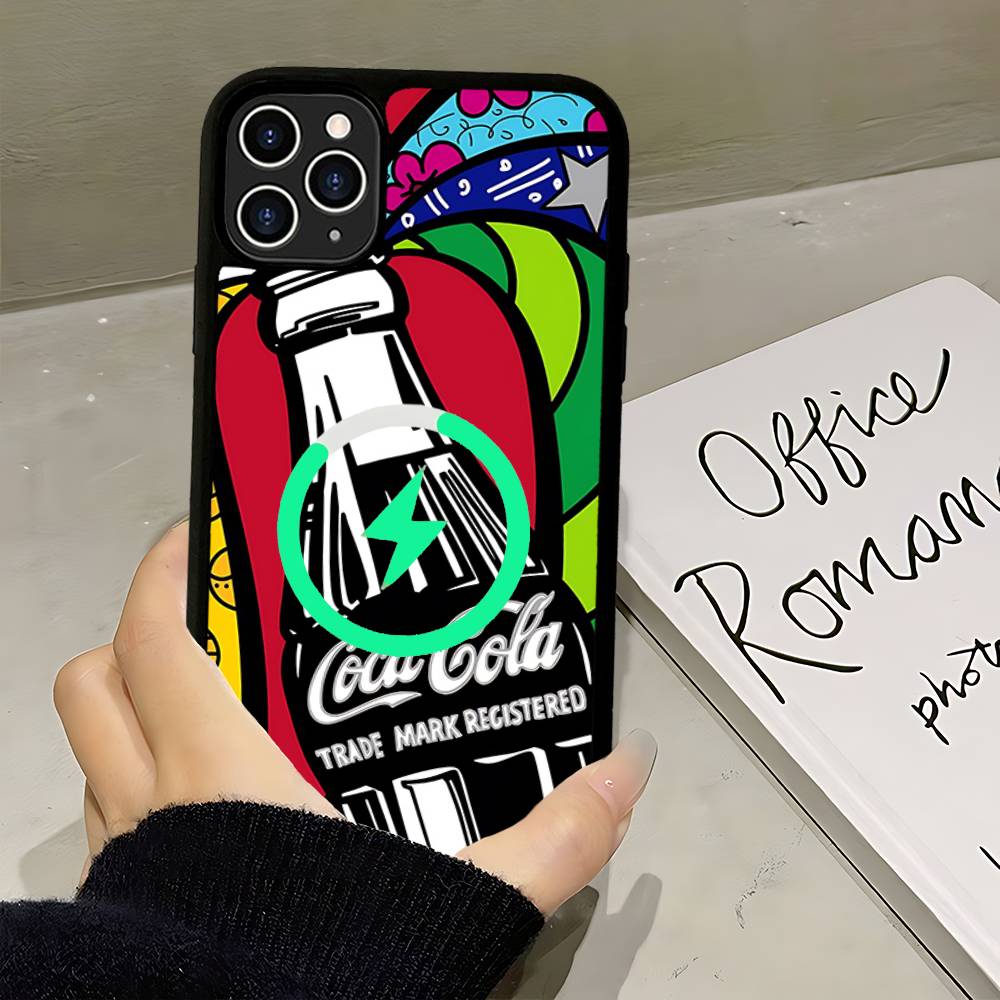 C-CocaS-Fashion Cola Phone Cover For IPhone 17 16 15 14 13 12 11 Pro Max Mini For Magsafe Magnetic Wireless Charge