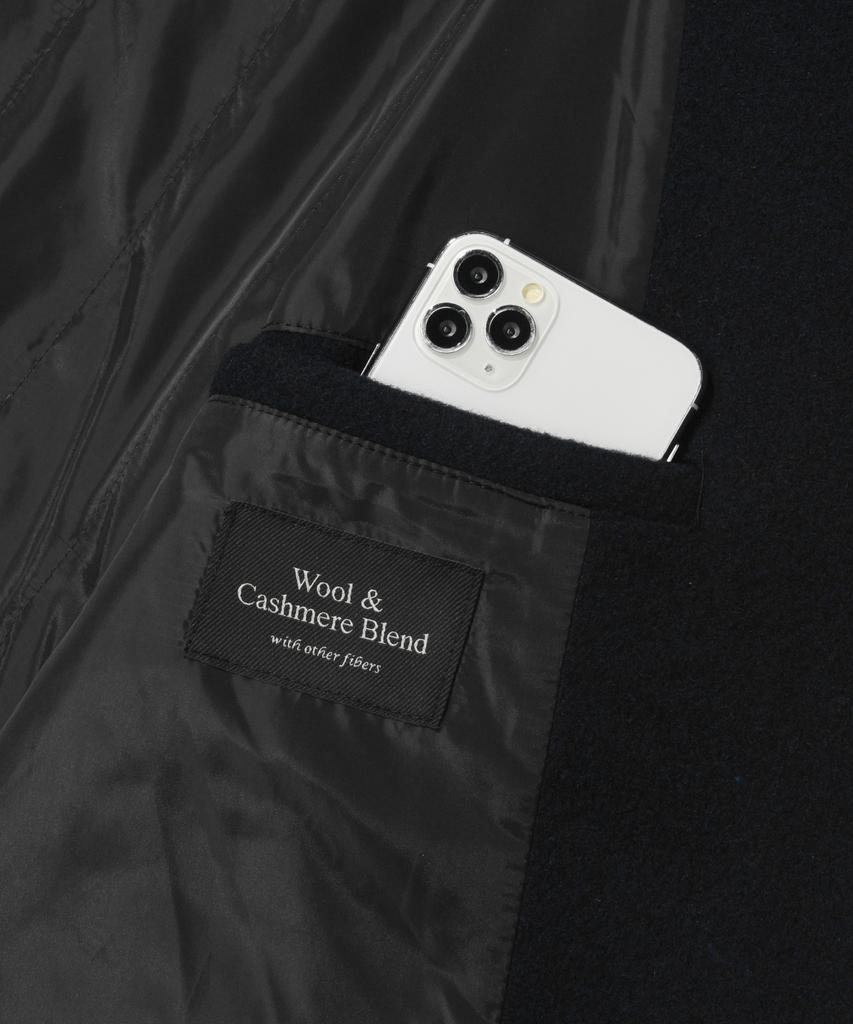 KIIMUIR [Drape Wool] (Women'S) Cashmere Blend Semi-Overfit Balmacaan Robe Coat_Navy