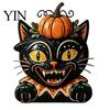 Wooden Wizard Doll Vintage Halloween Figurine, Rustic Witch Zombie Cat Owl Frog Tabletop Table Decor Ornament, Farmhouse Tiered Tray Decoration