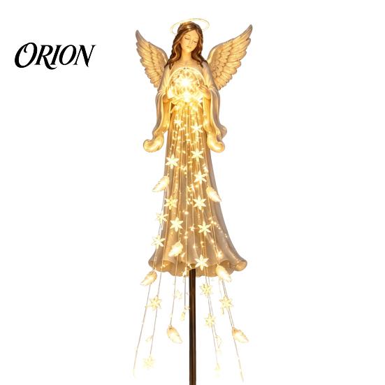 Waterproof Pathway Lighting Solar Powered Angel Remembrance Garden Light, Resin Blessing Fountain Statue with Cascading Peaceful Ornaments LED