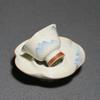 Chinese Ceramic Tea Cup with Coaster Hand-painted Landscape Tea Bowl Handmade Porcelain Teacup Travel Personal Teaware 40ml