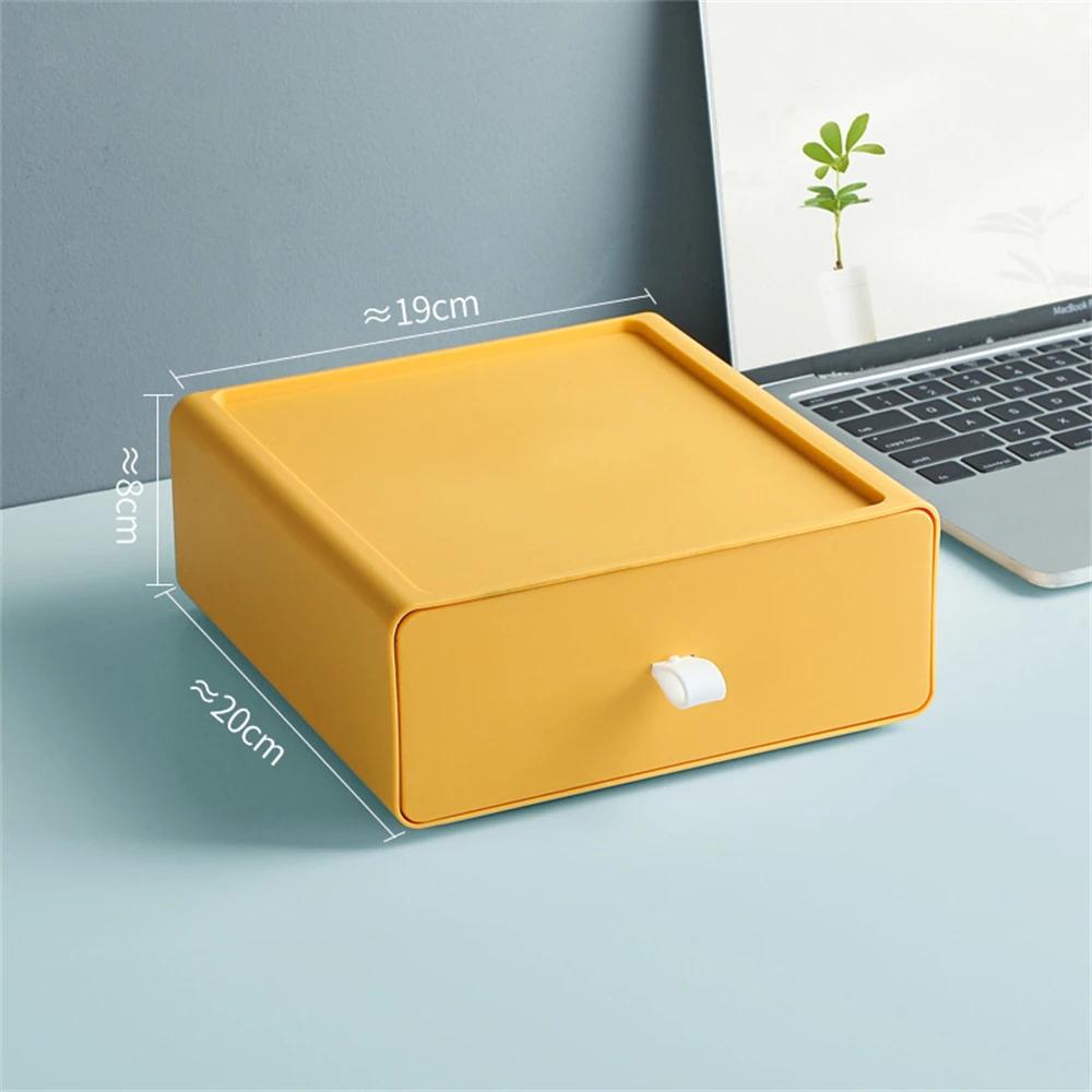 

Штабелируемый настольный органайзер, ящик для хранения косметики, стойка для косметики, контейнер для ювелирных изделий, большая вместимость для хранения, аптечка, коробка жёлтый