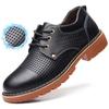 2024 Men's Fashion Leather Work Shoes Lace Up Casual Shoes Genuine Leather Male Student Skate Shoe Low Shoes Zapatos De Hombre