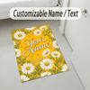 Floral Theme Soft Crystal Velvet Rug Custom Name & Text Print Non Slip Floor Rug for Bedroom Living Room
