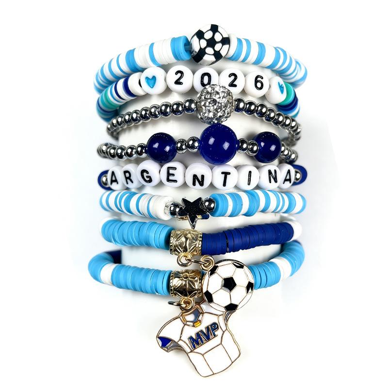 World Cup Fan Bracelet - Argentina, France, Mexico Football Supporters