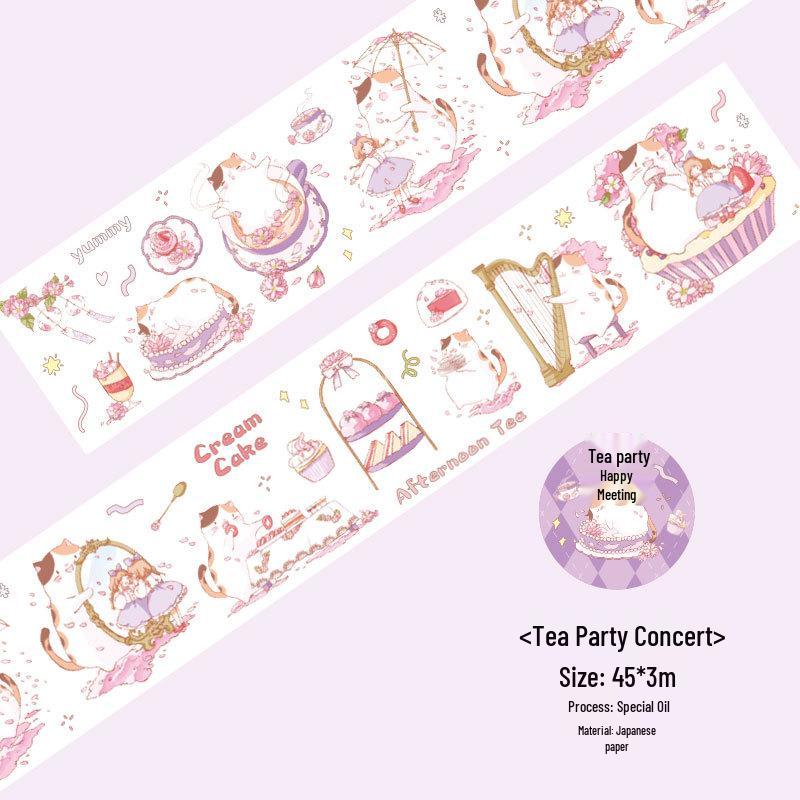 Mu Ran Cute Washi Paper Sticker Roll - Cartoon Decorative Sealing Patterns for Planners